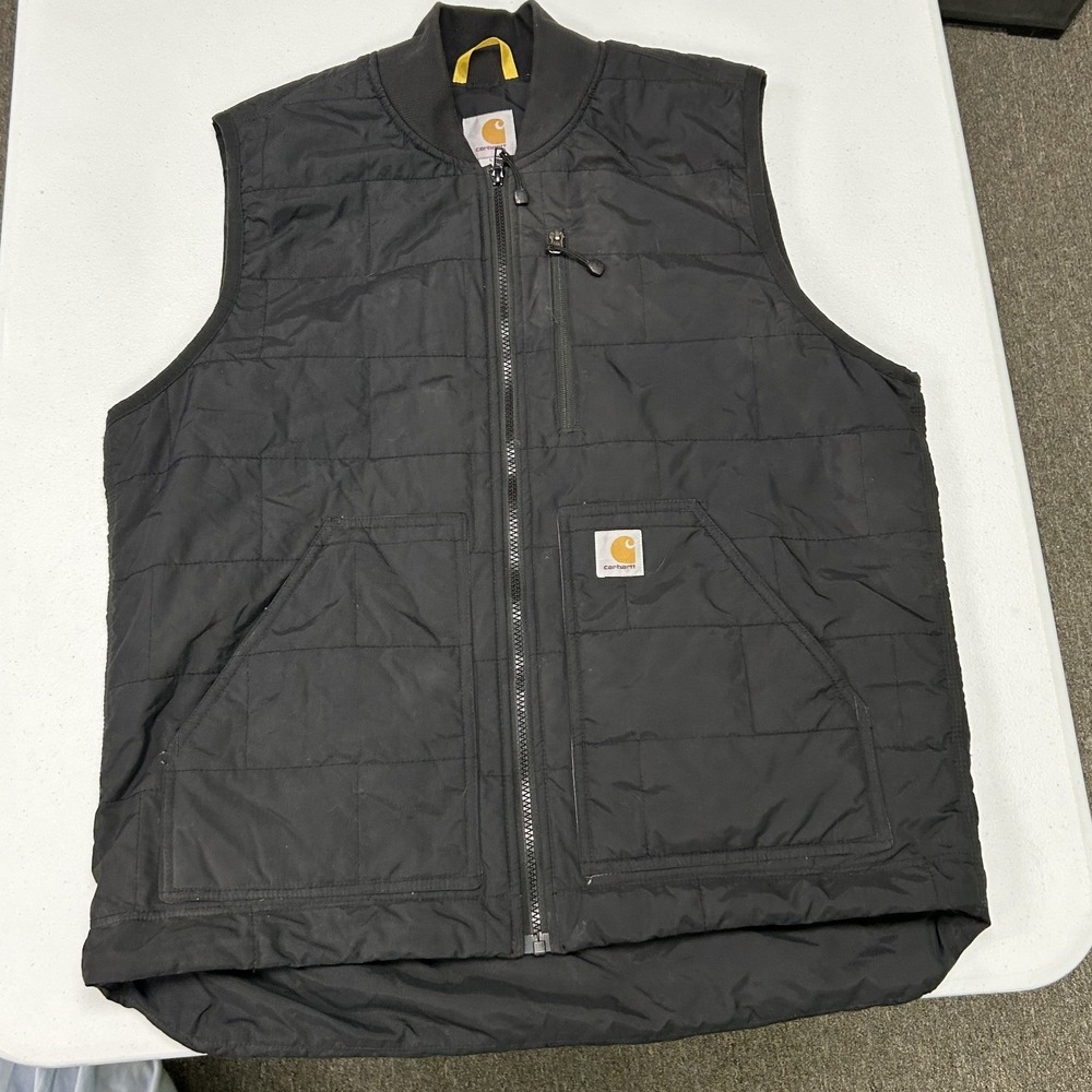 Carhartt Gilliam Vest Mens Large Black Quilted Insulated 100740-001